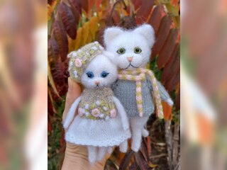 Товары для детей - Игрушки - Вязанные котики ручной работы